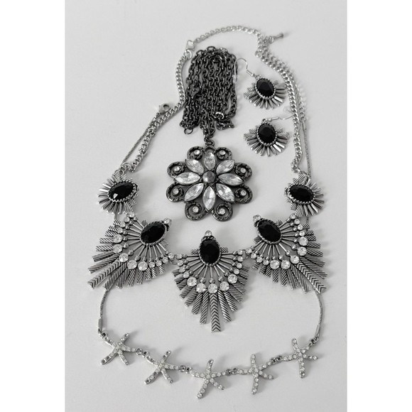 Rhinestone Silver Tone 53 Pieces Vtge to Now Necklaces Bracelets Earrings Broch - Picture 10 of 16